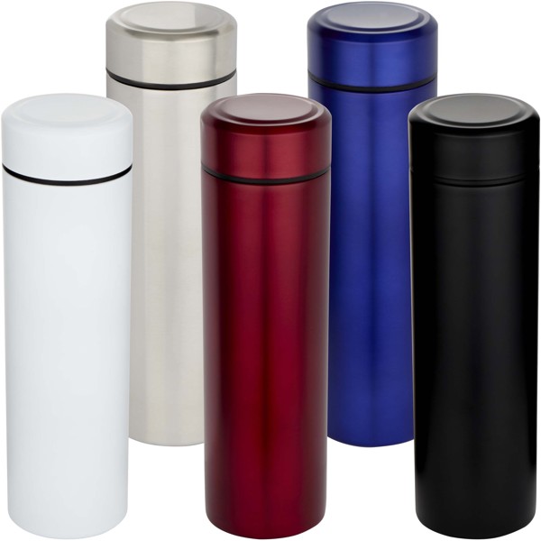 Taylor 450 ml double wall stainless steel flask with tea strainer - White