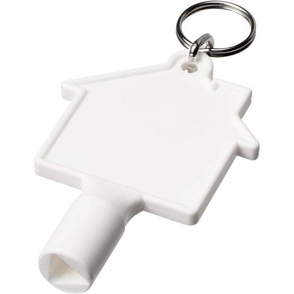 Maximilian house-shaped recycled utility key keychain - White