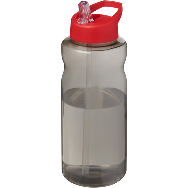H2O Active® Eco Big Base 1 litre spout lid sport bottle - Charcoal / Red