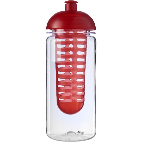 Láhev s infuzérem akupolovitým víčkem Octave Tritan™ 600 ml - Průhledná / Červená s efektem námrazy