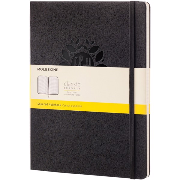 Classic XL hard cover notebook - squared - Solid black