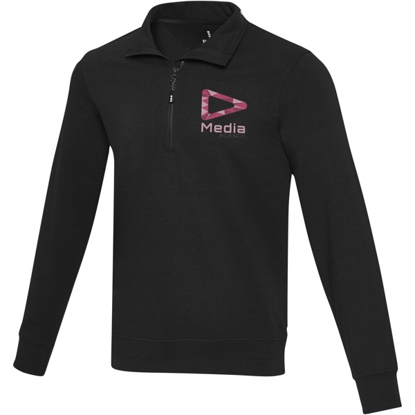 Tin unisex Aware™ recycled quarter zip sweater - Black / 2XS