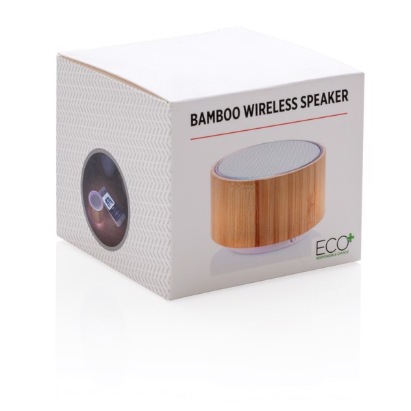 Bamboo wireless speaker - White / Brown