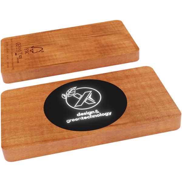 SCX.design P37 5000 mAh light-up wireless wooden power bank