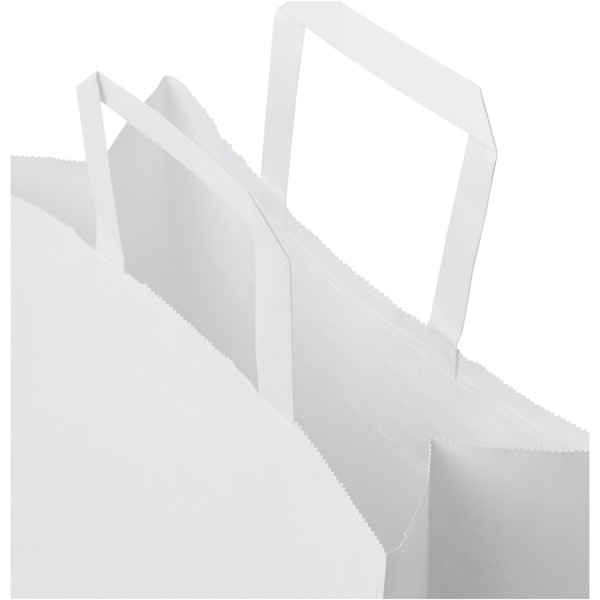 Kraft 80-90 g/m2 paper bag with flat handles - 25 x 11 x 32 cm - White