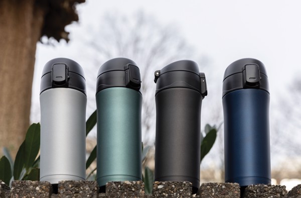 Metallic easy lock vacuum mug - Grey