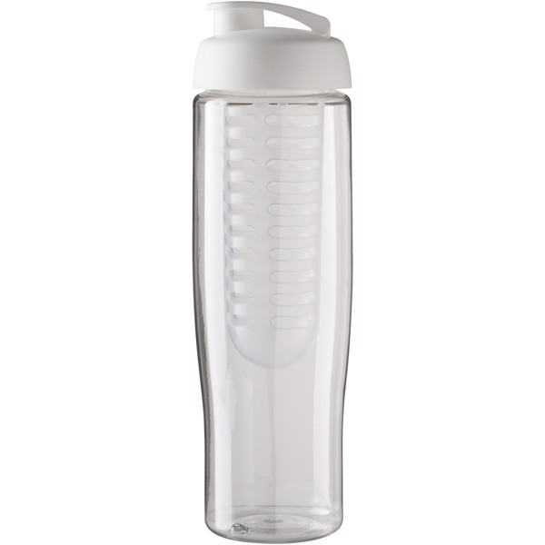 H2O Active® Tempo Bidón deportivo e infusor con Tapa Flip de 700 ml - Transparente / Blanco