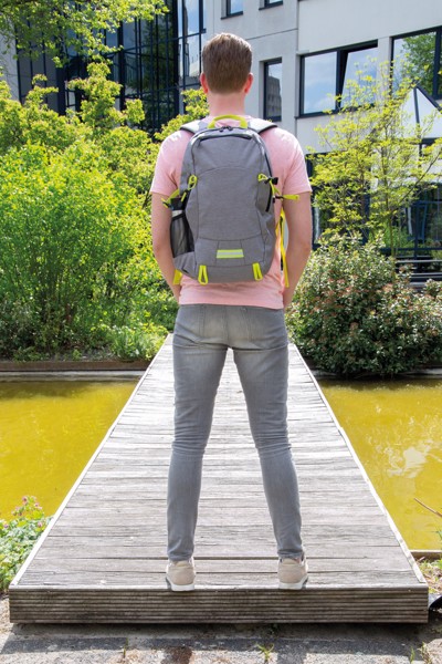 Outdoor RFID laptop backpack PVC free - Grey / Yellow