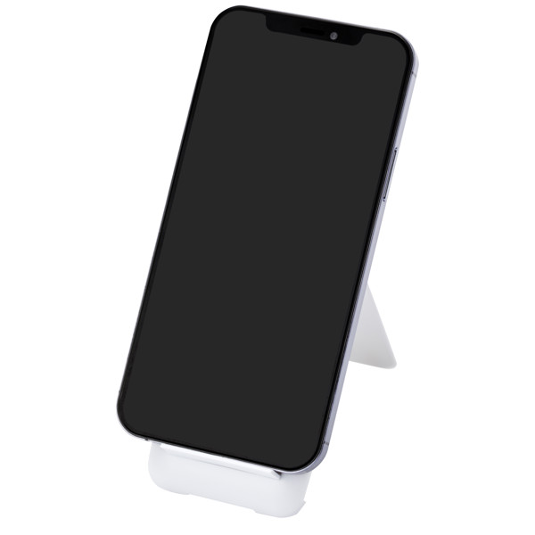Savvy recycled plastic modular charging cable with phone holder - White