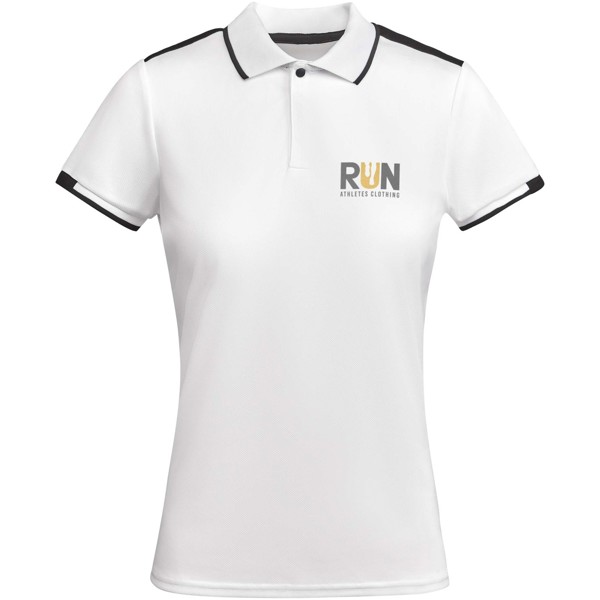 Tamil short sleeve women's sports polo - White / Black / roly-S