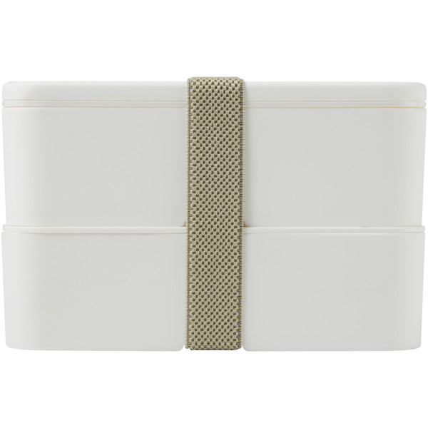 MIYO 700+700 ml double layer lunch box - White / White / Pebble Grey