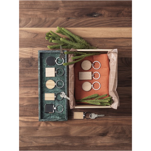 Neta bambusová obdélníková klíčenka