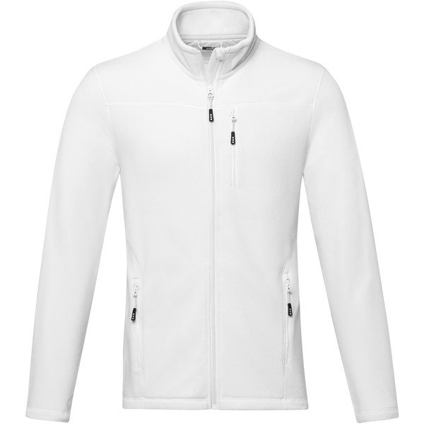 Amber men's GRS recycled full zip fleece jacket - White / XL