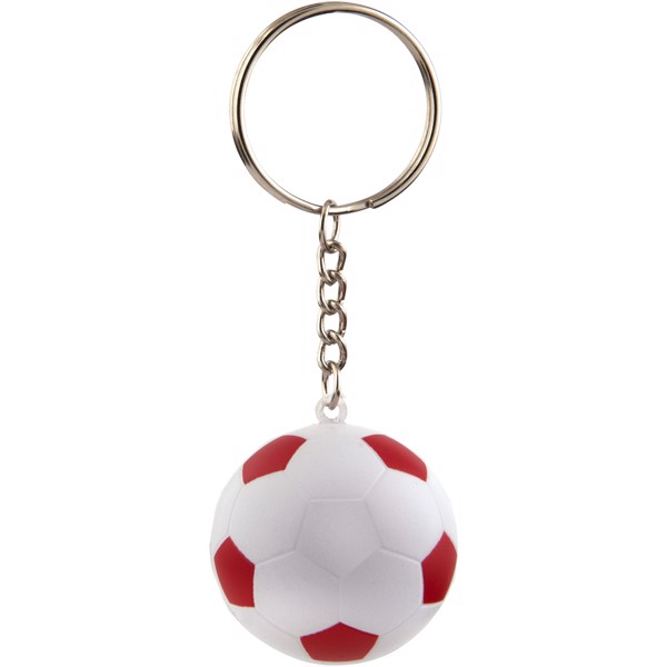 Llavero balón de fútbol "Striker" - Rojo / Blanco