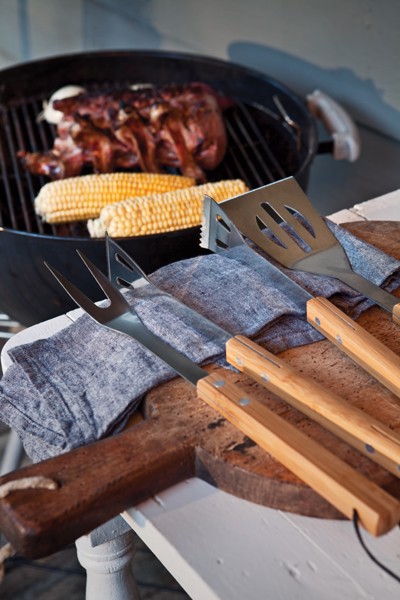 3 pcs bamboo BBQ set