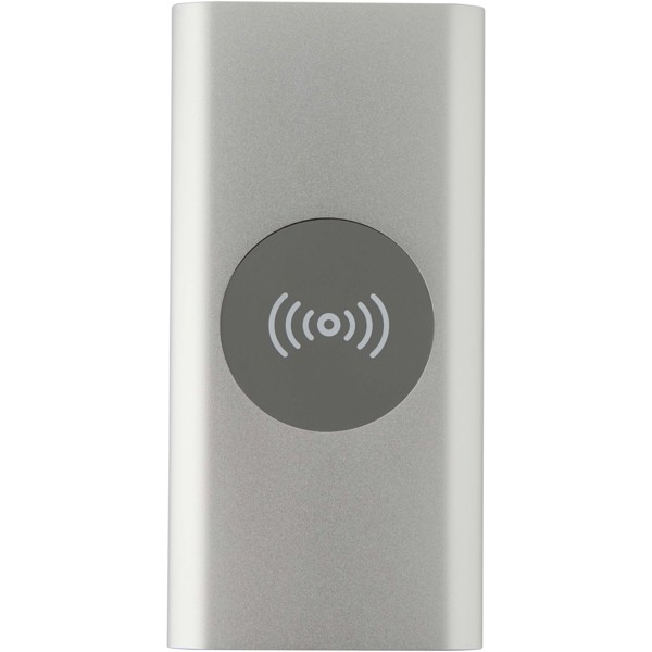 Juice 8000 mAh Type-C recycled aluminium wireless power bank - Silver