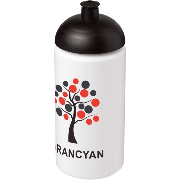 Baseline® Plus grip 500 ml dome lid sport bottle - White / Solid black