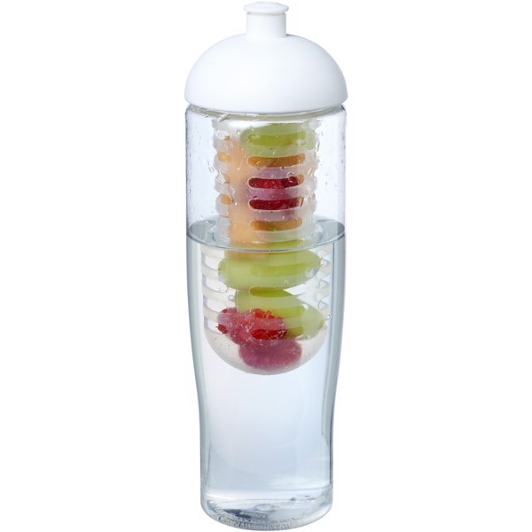 H2O Active® Tempo Bidón deportivo e infusor con Tapa Dome de 700 ml - Transparente / Blanco