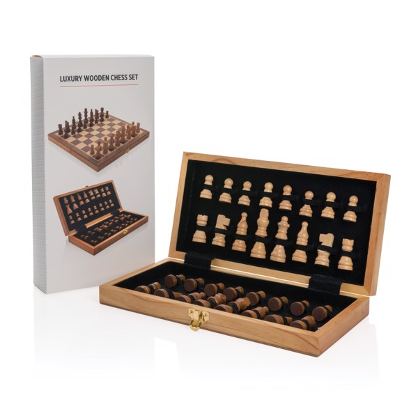 Luxury wooden foldable chess set