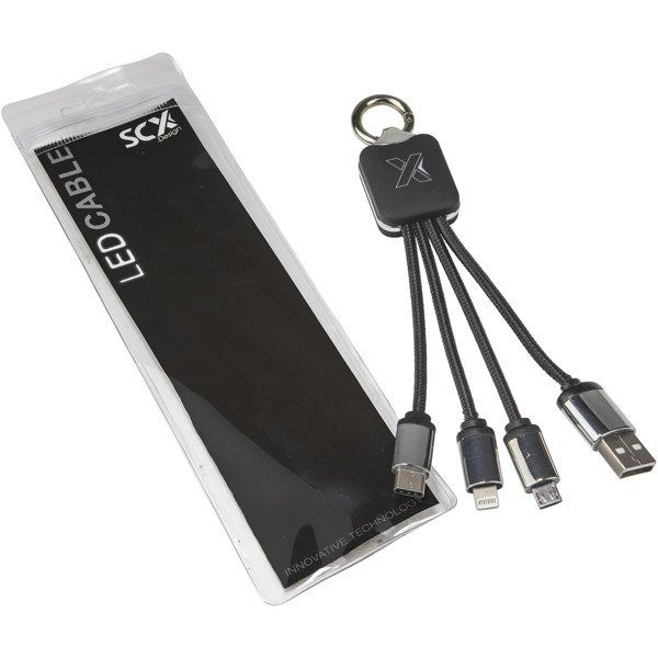SCX.design C15 quatro light-up cable - Black / White
