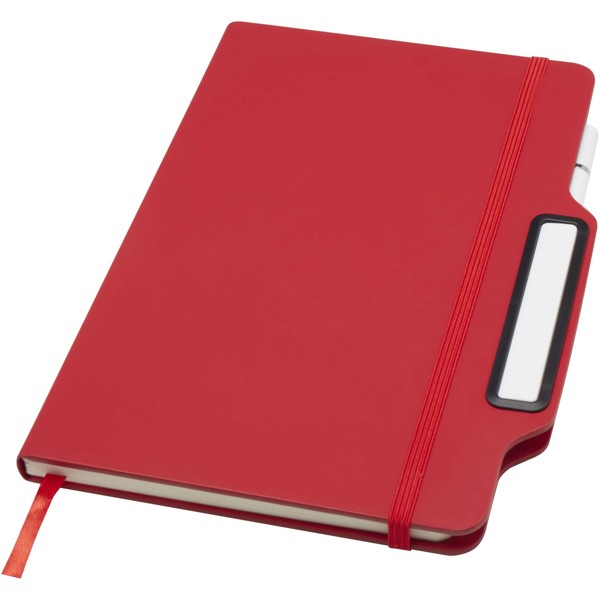 Nexus A5 hard cover notebook with pen and pencil combo (black ink) - Red