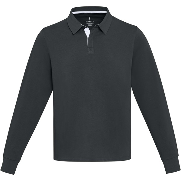 Clyde unisex organic rugby polo sweatshirt - Black / M