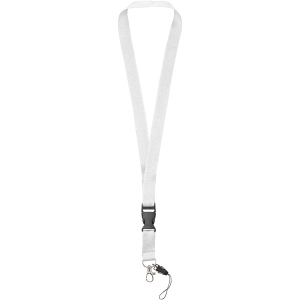 Sagan Lanyard mit abnehmbarer Schnalle und Handyband - weiss