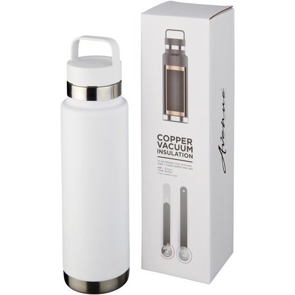Bidón de 600 ml con aislamiento de cobre al vacío "Colton" - Blanco