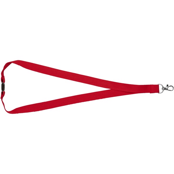 Lanyard de algodón con clip de seguridad "Dylan" - Rojo
