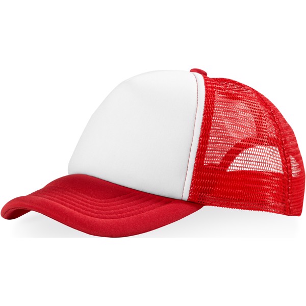 Kšiltovka Trucker s 5 panely - Červená s efektem námrazy / Bílá