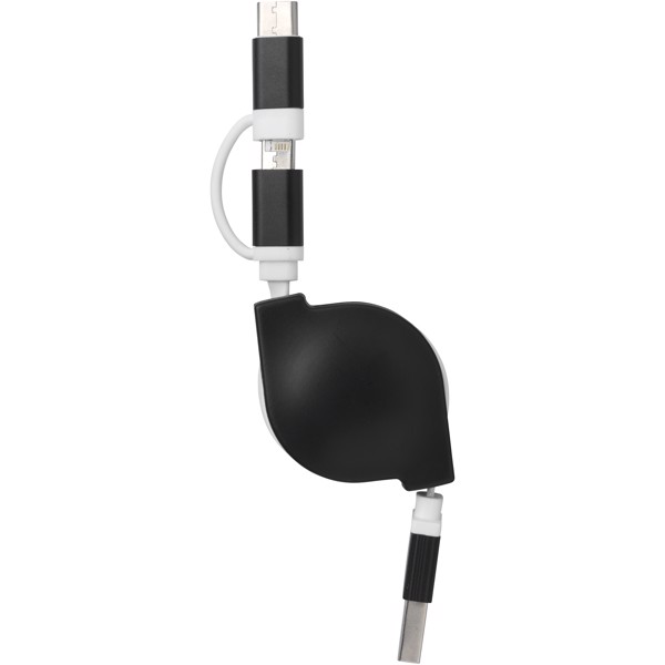 Triple 3-in-1 charging cable - Solid black