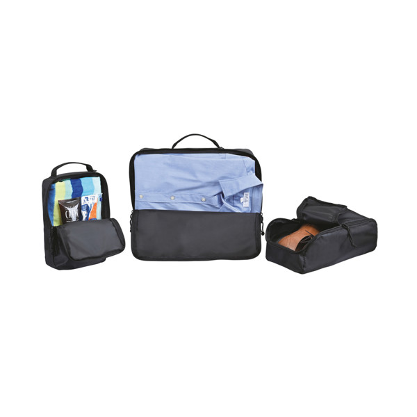 Renew AWARE™ rPET 3 Piece Packing Cube Set - Black