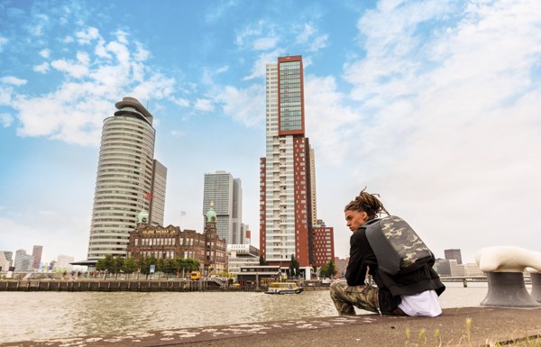 Bobby Compact anti-theft backpack - Green / Grey