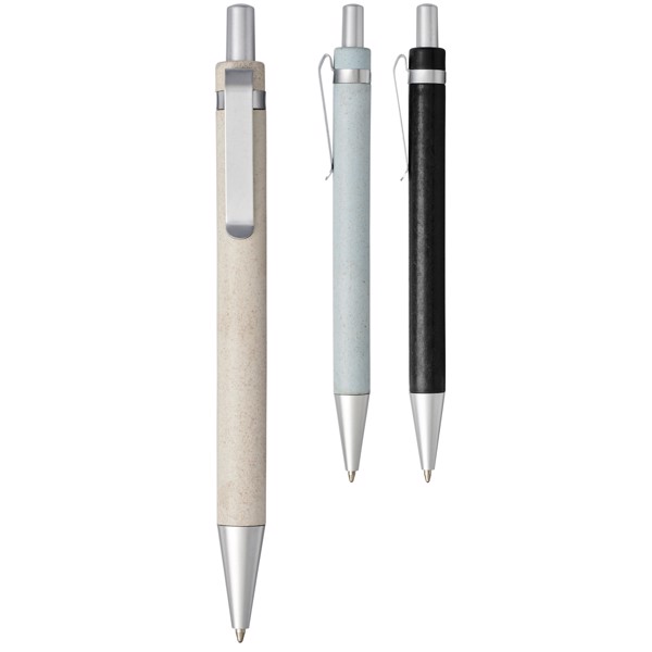 Tidore wheat straw click action ballpoint pen - Solid black