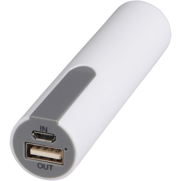Jinn 2200 mAh power bank with rubber finish - White
