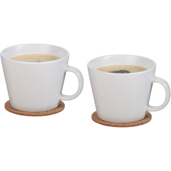 Set de 2 tazas con posavasos "Hartley"