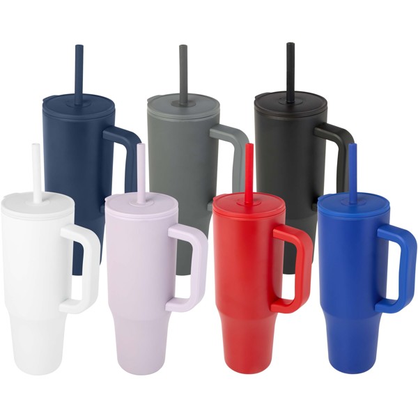 Brady 900 ml RCS certified insulated tumbler with silicone straw - Red