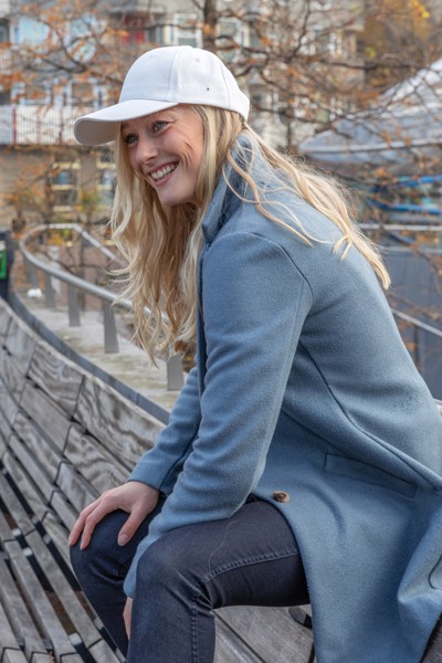 Impact 6 panel 280gr Recycled cotton cap with AWARE™ tracer - White