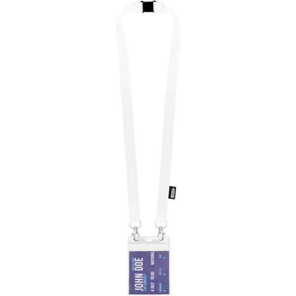 Adam recycled PET lanyard with two hooks - White
