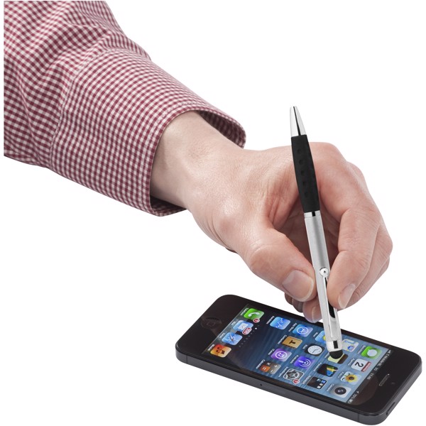 Ziggy stylus ballpoint pen - Silver / Solid black