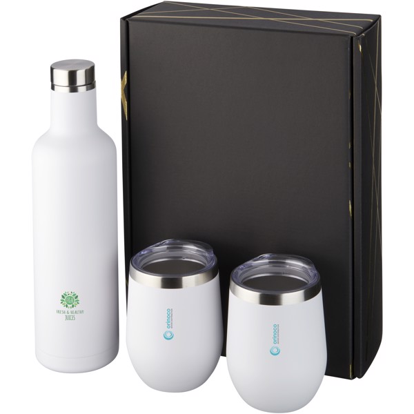 Pinto and Corzo copper vacuum insulated gift set - White