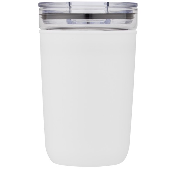 Bello 420 ml glass tumbler with recycled plastic outer wall - White