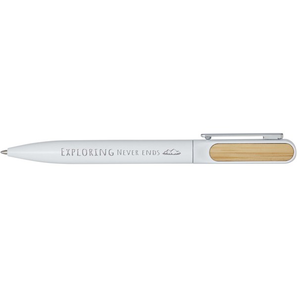 Blanca recycled aluminium ballpoint pen (blue ink) - White