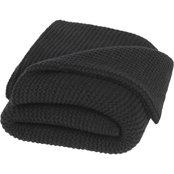 Suzy 150 x 120 cm GRS polyester knitted blanket - Black