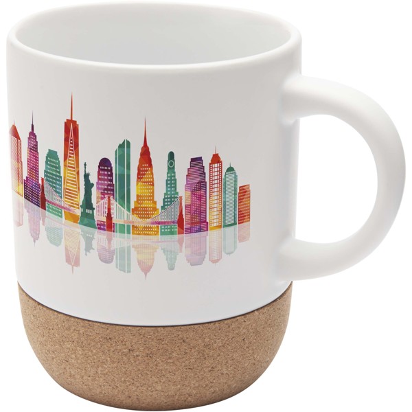 Billie 300 ml ceramic sublimation mug with cork details