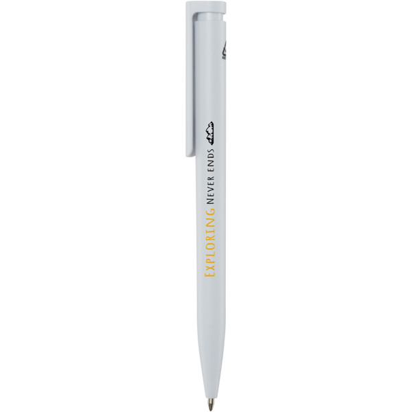 Unix recycled plastic ballpoint pen (black ink) - White