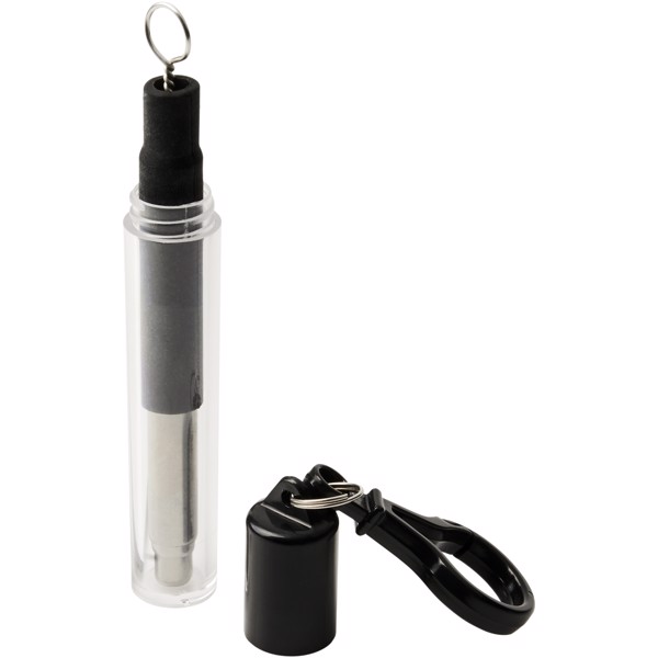 Nerezové brčko Zeya v klíčence, k opakovanému použití - Černá