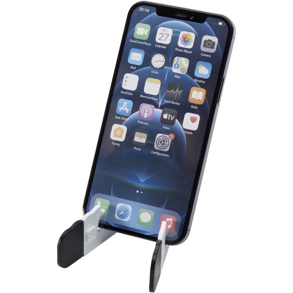 Buna recycled plastic foldable tablet and phone stand - White