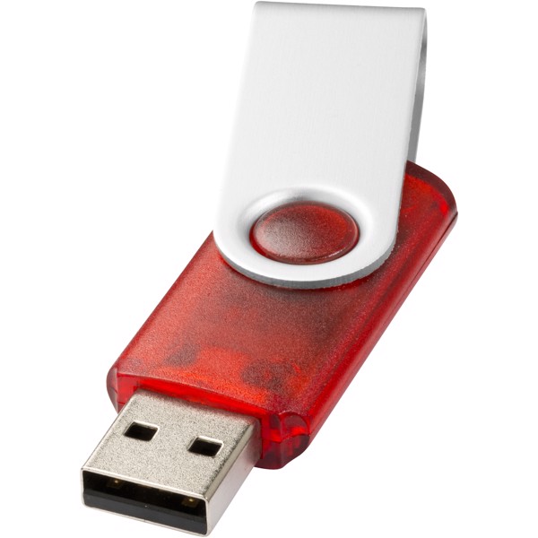USB disk Rotate-translucent, 4 GB - Červená s efektem námrazy