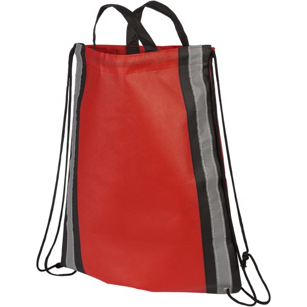 Reflective non-woven drawstring backpack - Red